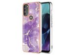 Custodia Per Motorola Moto G71 5G, Sottile Marmo Antiurto Morbido Tpu Paraurti Viola