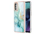 Custodia Per Motorola Moto G51 5G, Sottile Marmo Antiurto Morbido Tpu Paraurti Verde