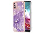 Custodia Per Motorola Moto G30 / G20 / G10 / G10 Power, Sottile Marmo Antiurto Morbido Tpu Paraurti Viola