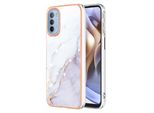 Custodia Per Motorola Moto G31 / G41, Sottile Marmo Antiurto Custodia Morbida Tpu Paraurti Bianco