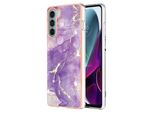 Custodia Per Motorola Moto G200, Sottile Marmo Antiurto Custodia Morbida Tpu Paraurti Viola