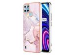 Custodia Per Oppo Realme C21Y, Sottile Marmo Antiurto Custodia Morbida Tpu Paraurti Rosa