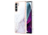 Custodia Per Motorola Moto G200, Sottile Marmo Antiurto Custodia Morbida Tpu Paraurti Bianco