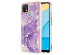 Custodia Per Oppo A15, Sottile Marmo Antiurto Custodia Morbida Tpu Paraurti Viola