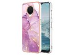 Custodia Per Nokia G20 / G10, Sottile Custodia In Marmo Antiurto In Tpu Morbido Rosa