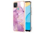 Custodia Per Oppo A15, Sottile Marmo Antiurto Custodia Morbida Tpu Paraurti Rosa