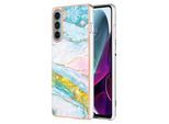 Custodia Per Motorola Moto G200, Sottile Marmo Antiurto Custodia Morbida Tpu Paraurti Oro