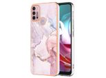 Custodia Per Motorola Moto G30 / G20 / G10 / G10 Power, Sottile Marmo Antiurto Morbido Tpu Paraurti Rosa