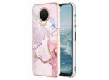 Custodia Per Nokia G20 / G10, Sottile Custodia In Marmo Antiurto In Tpu Morbido Rosa