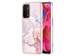 Custodia Per Oppo A54 5G, Sottile Marmo Antiurto Custodia Morbida Tpu Paraurti Rosa