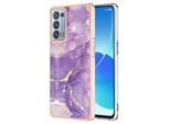 Custodia Per Oppo Reno6 Pro 5G, Sottile Marmo Antiurto Morbido Tpu Paraurti Viola