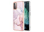 Custodia Per Nokia G21 / G11, Sottile Custodia In Marmo Antiurto In Tpu Morbido Rosa