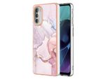 Custodia Per Motorola Moto G51 5G, Sottile Marmo Antiurto Morbido Tpu Paraurti Rosa