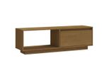 Mobile Tv Marrone Miele 110X30X33,5 Cm In Legno Di Pino Massiccio