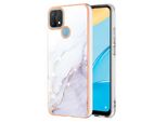 Custodia Per Oppo A15, Sottile Marmo Antiurto Custodia Morbida Tpu Paraurti Bianco
