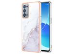 Custodia Per Oppo Reno6 Pro 5G, Sottile Marmo Antiurto Custodia Morbida Tpu Paraurti Bianco