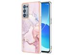 Custodia Per Oppo Reno6 Pro 5G, Sottile Marmo Antiurto Morbido Tpu Paraurti Rosa