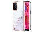 Custodia Per Oppo A54 5G, Sottile Marmo Antiurto Custodia Morbida Tpu Paraurti Bianco