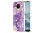 Custodia Per Nokia G20 / G10, Sottile Marmo Antiurto Morbido Tpu Paraurti Viola