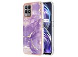Custodia Per Oppo Realme 8I, Sottile Marmo Antiurto Morbido Tpu Paraurti Viola