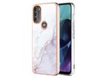 Custodia Per Motorola Moto G71 5G, Sottile Marmo Antiurto Custodia Morbida Tpu Paraurti Bianco