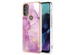 Custodia Per Motorola Moto G71 5G, Sottile Marmo Antiurto Morbido Tpu Paraurti Rosa