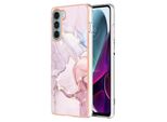 Custodia Per Motorola Moto G200, Sottile Marmo Antiurto Morbido Tpu Paraurti Rosa