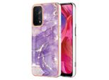 Custodia Per Oppo A54 5G, Sottile Marmo Antiurto Custodia Morbida Tpu Paraurti Viola