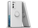 Samsung S20 Fe Custodia, Con Supporto Ad Anello E Supporto, Resistente Ai Graffi, Custodia In Silicone Morbido Per Samsung Galaxy S20 FE/S20 Fe 5G/S20 Fe 2022 Bianco