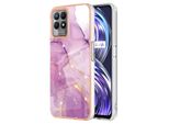 Custodia Per Oppo Realme 8I, Sottile Marmo Antiurto Morbido Tpu Paraurti Rosa
