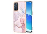 Custodia Per Oppo Reno6 5G, Sottile Marmo Antiurto Custodia Morbida Tpu Paraurti Rosa