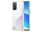 Custodia Per Oppo Reno6 5G, Sottile Marmo Antiurto Custodia Morbida Tpu Paraurti Bianco