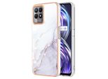 Custodia Per Oppo Realme 8I, Sottile Marmo Antiurto Custodia Morbida Tpu Paraurti Bianco