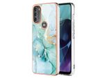 Custodia Per Motorola Moto G71 5G, Sottile Marmo Antiurto Morbido Tpu Paraurti Verde