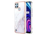 Custodia Per Oppo Realme C21Y, Sottile Marmo Antiurto Custodia Morbida Tpu Paraurti Bianco