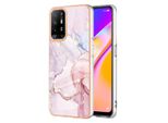 Custodia Per Oppo A94 5G, Sottile Marmo Antiurto Custodia Morbida Tpu Paraurti Rosa