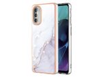 Custodia Per Motorola Moto G51 5G, Sottile Marmo Antiurto Custodia Morbida Tpu Paraurti Bianco