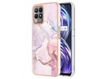 Custodia Per Oppo Realme 8I, Sottile Marmo Antiurto Morbido Tpu Paraurti Rosa