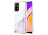 Custodia Per Oppo A94 5G, Sottile Marmo Antiurto Custodia Morbida In Tpu Paraurti Bianco