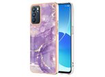Custodia Per Oppo Reno6 5G, Sottile Marmo Antiurto Custodia Morbida Tpu Paraurti Viola