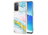 Custodia Per Oppo Reno6 5G, Sottile Marmo Antiurto Custodia Morbida Tpu Paraurti Oro