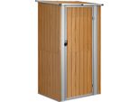 Vidaxl Capanno Per Attrezzi Marrone 118,5X97X209,5 Cm Acciaio Zincato