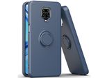 Redmi Note 9 Pro Case, Con Supporto Ad Anello E Stand, Resistente Ai Graffi, Custodia In Silicone Morbido Per Xiaomi Redmi Note 9S/9 Pro/9 Pro Max Blu