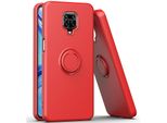 Redmi Note 9 Pro Case, Con Supporto Ad Anello E Stand, Resistente Ai Graffi, Custodia In Silicone Morbido Per Xiaomi Redmi Note 9S/9 Pro/9 Pro Max Rosso
