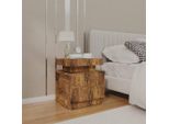 Comodino In Rovere Fumé 45X35X52 Cm Materiale In Legno