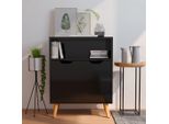 Vidaxl Credenza Nera Lucida 60X30X72 Cm Materiale A Base Di Legno