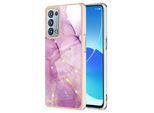 Custodia Per Oppo Reno6 Pro 5G, Sottile Marmo Antiurto Morbido Tpu Paraurti Rosa