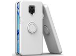 Custodia Redmi Note 9 Pro, Con Supporto Ad Anello E Supporto, Resistente Ai Graffi, Custodia In Silicone Morbido Per Xiaomi Redmi Note 9S/9 Pro/9 Pro Max Bianco