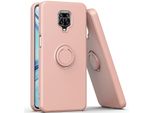 Custodia Redmi Note 9 Pro, Con Supporto Ad Anello E Supporto, Resistente Ai Graffi, Custodia In Silicone Morbido Per Xiaomi Redmi Note 9S/9 Pro/9 Pro Max Rosa