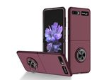 Custodia Rigida Sottile Per Samsung Galaxy Z Flip 5G, Con Supporto Ad Anello Bordeaux